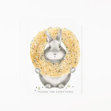 Dear Hancock Everything Bagel Bunny Card