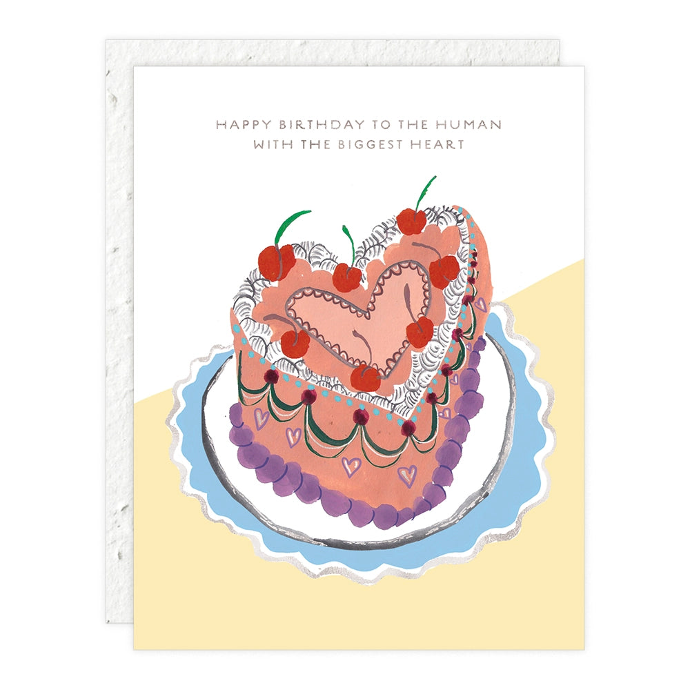 Seedlings Heart Shaped Cake Birthday Card