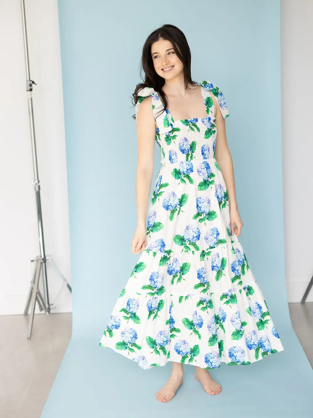 Kathleen Maeve Emma Dress - Bright Blue Hydrangeas