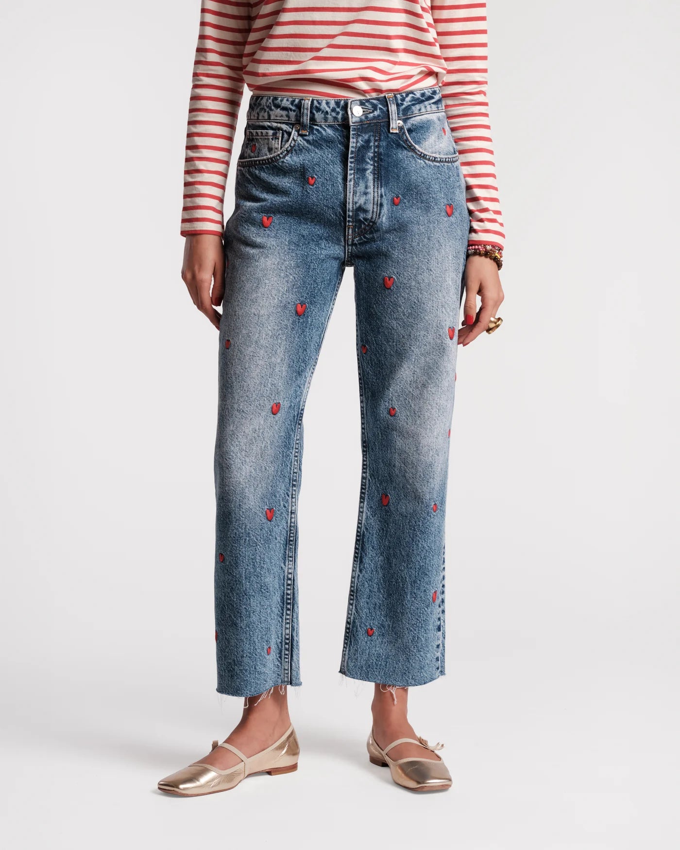 Frances Valentine Andy Sweetheart Jean - Heart Embroidery – Batik