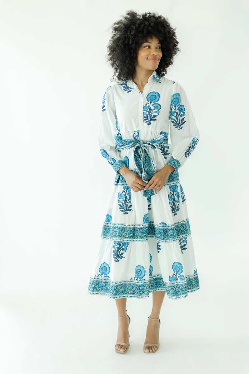 Victoria Dunn Rose Dress - Blue Bird