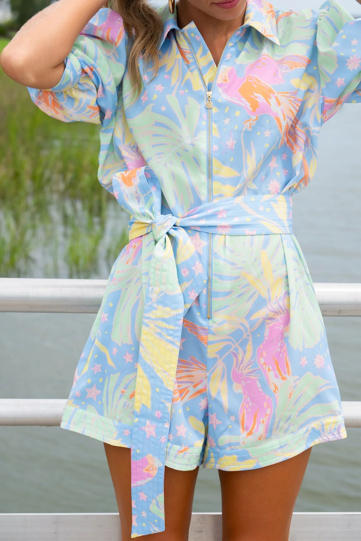 Emily McCarthy Rio Romper - Parrot Party
