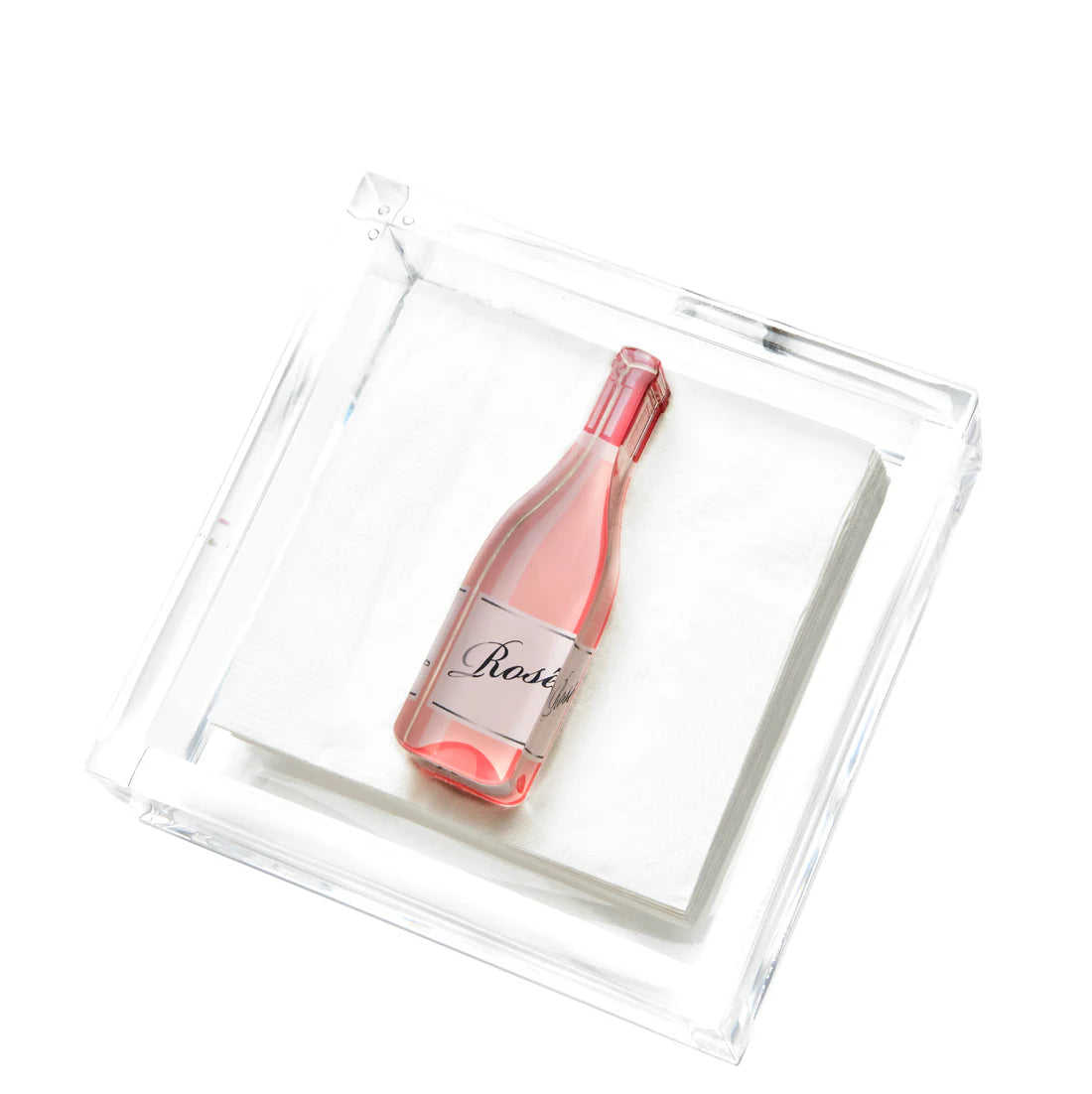 Tara Wilson Designs Cocktail Napkin Holder - Rose Wine Bottle