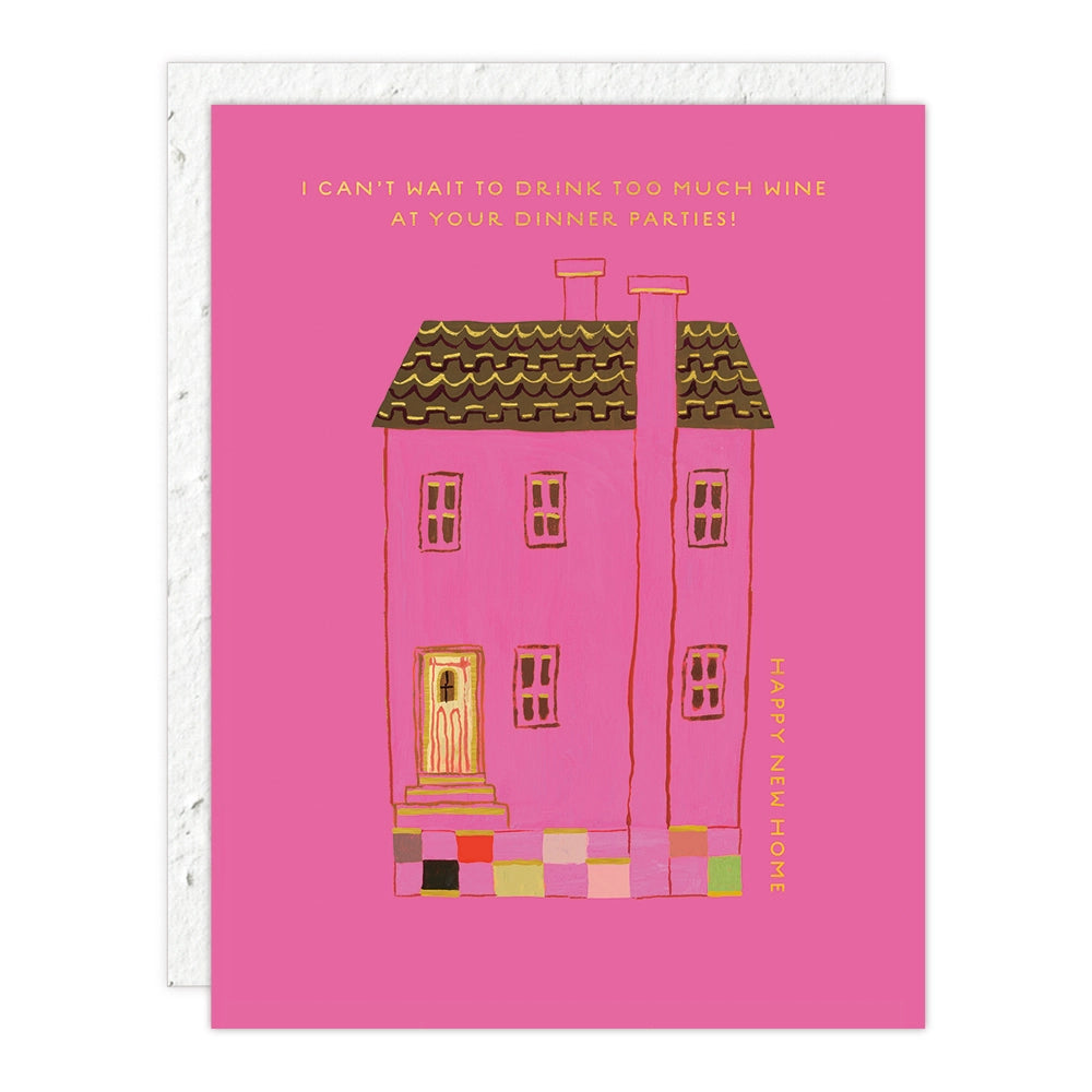 Seedlings Pink House New Home Card