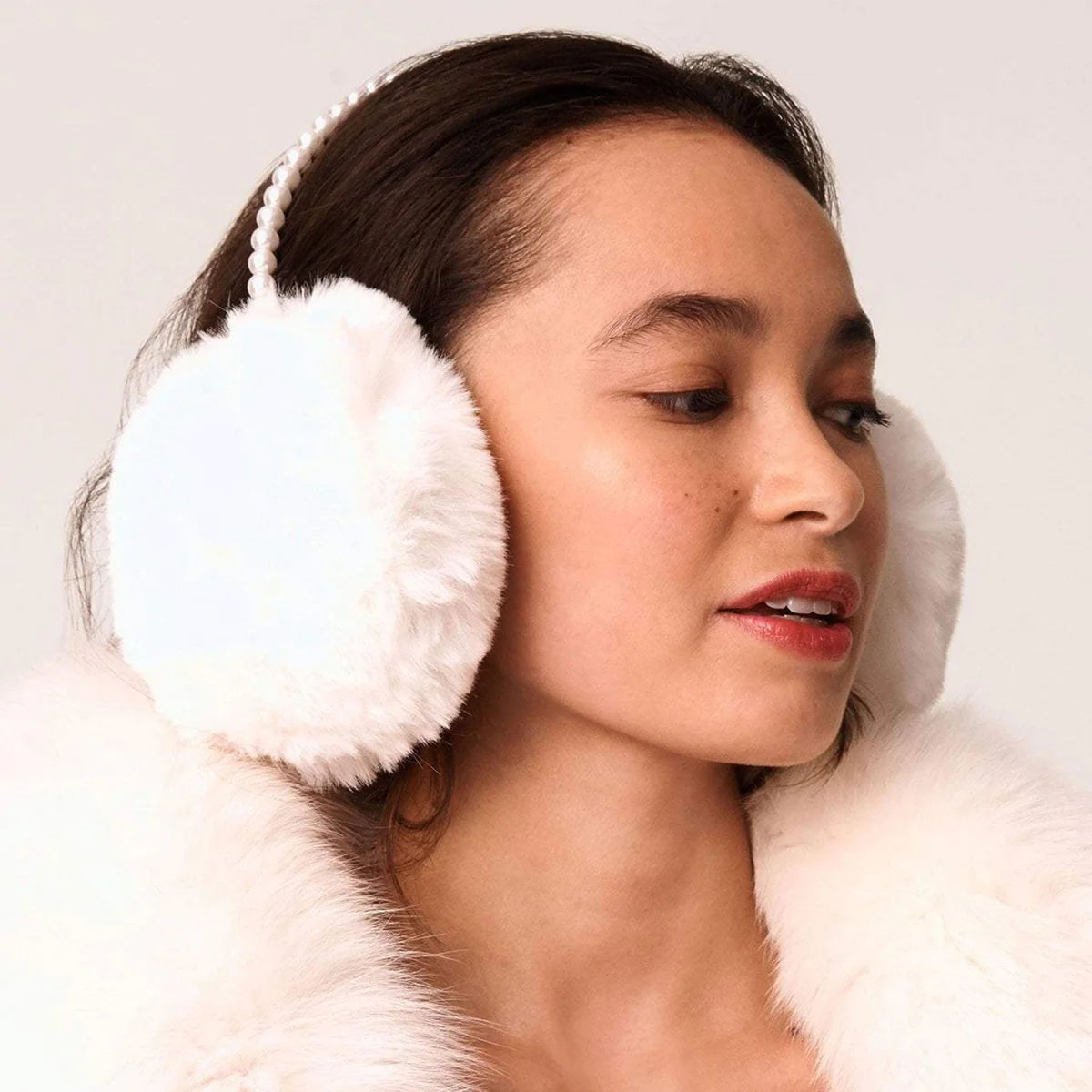 Lele sadoughi ear warmer Lele Sadoughi Faux Fur Pearl Earmuffs – Batik Chicago main image 4