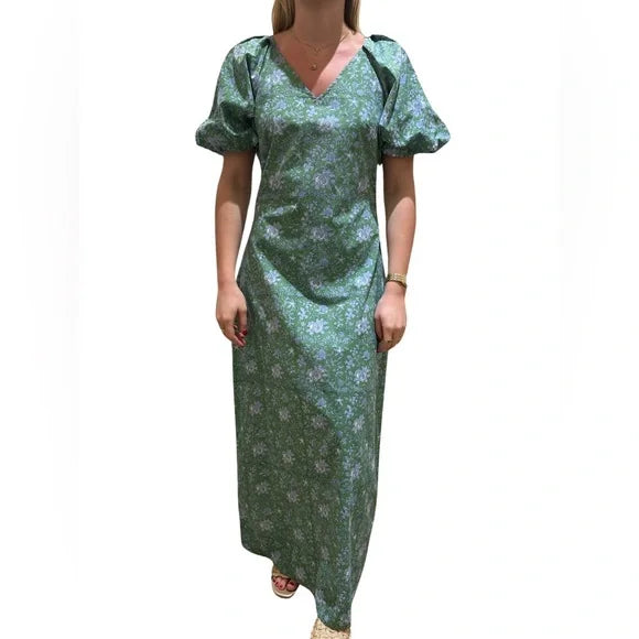 black floral wrap maxi dress Anita Wrap Dress Black / L