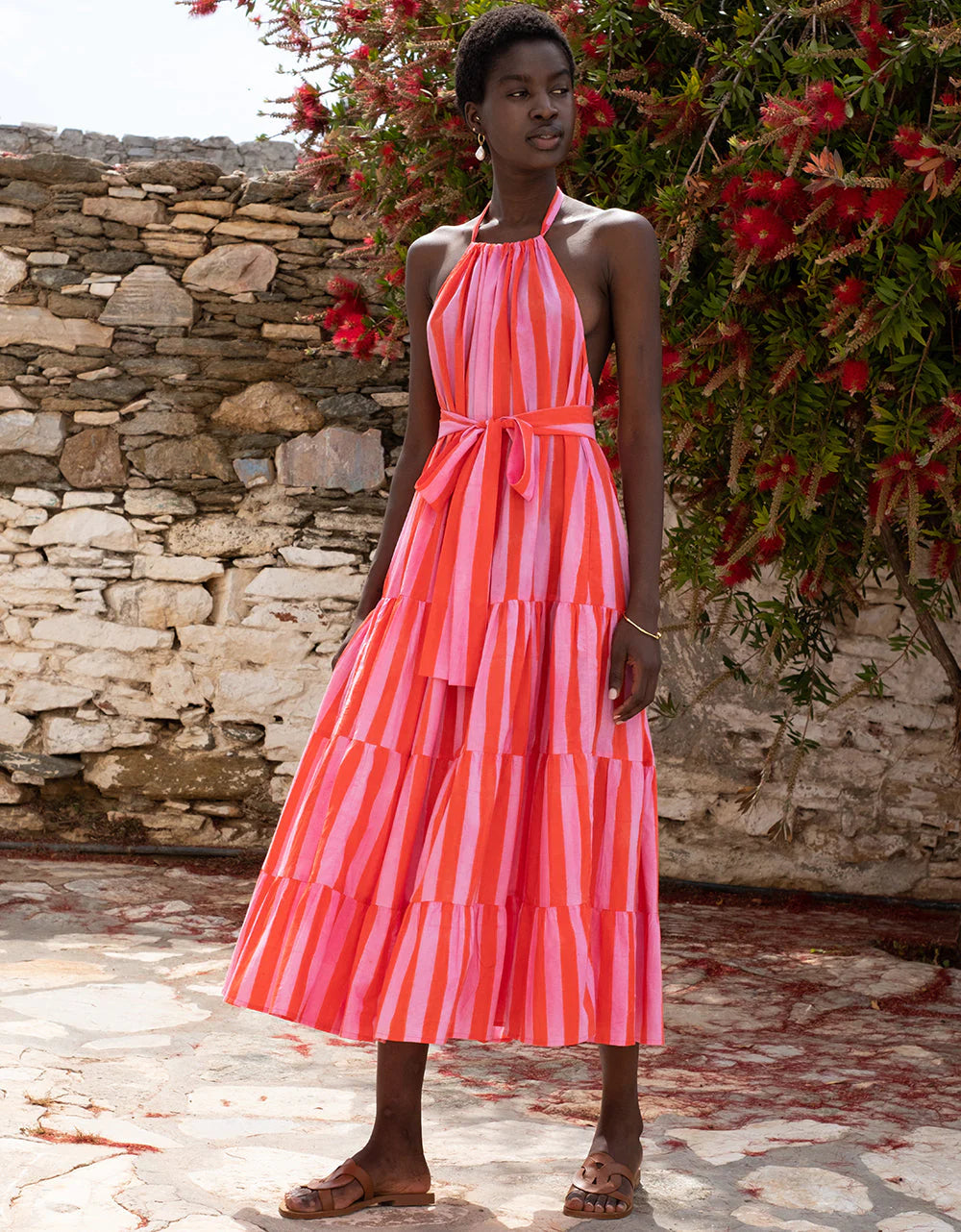 Pink City Prints Julia Dress - Bubblegum Stripe Batik Chicago Pink City Prints Julia Dress - Bubblegum Stripe Batik Chicago