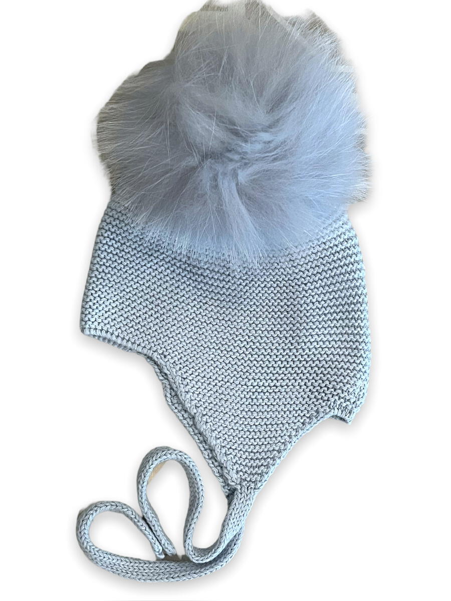 Mi Lucero Pom Aviator Hat - Light Blue