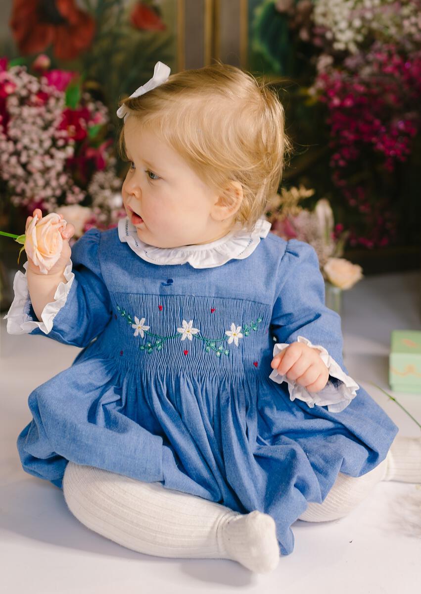 Antoinette Paris Heidi Long Sleeve Baby Bubble - Blue