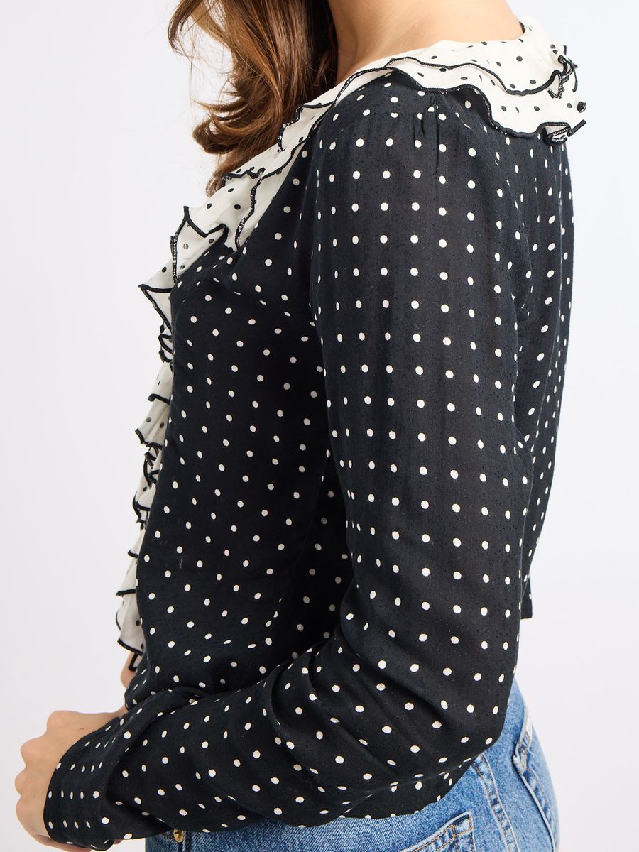 Mille Adelaide Top - Black & White Dot