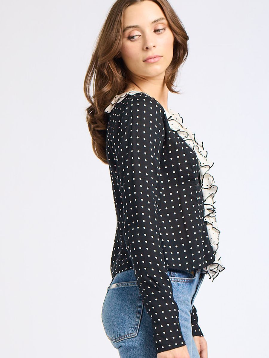 Mille Adelaide Top - Black & White Dot