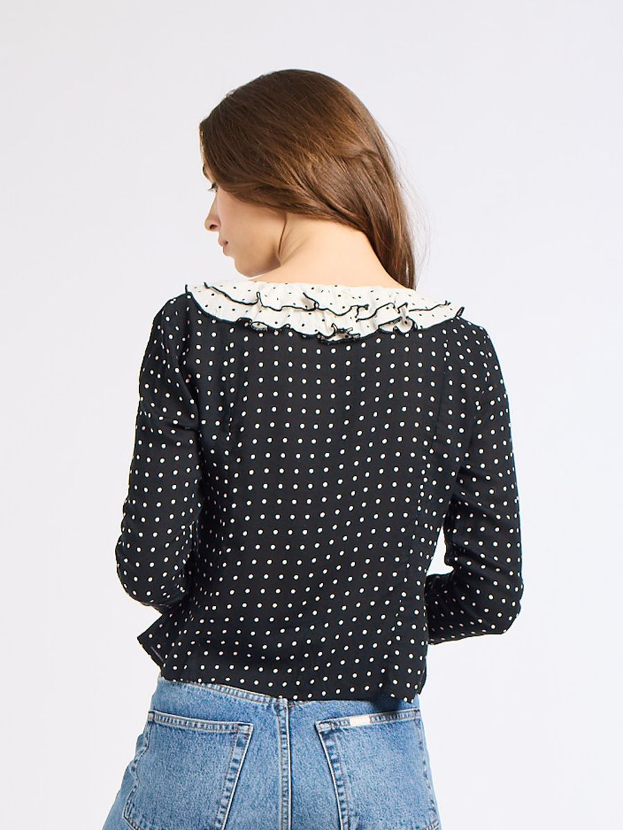 Mille Adelaide Top - Black & White Dot