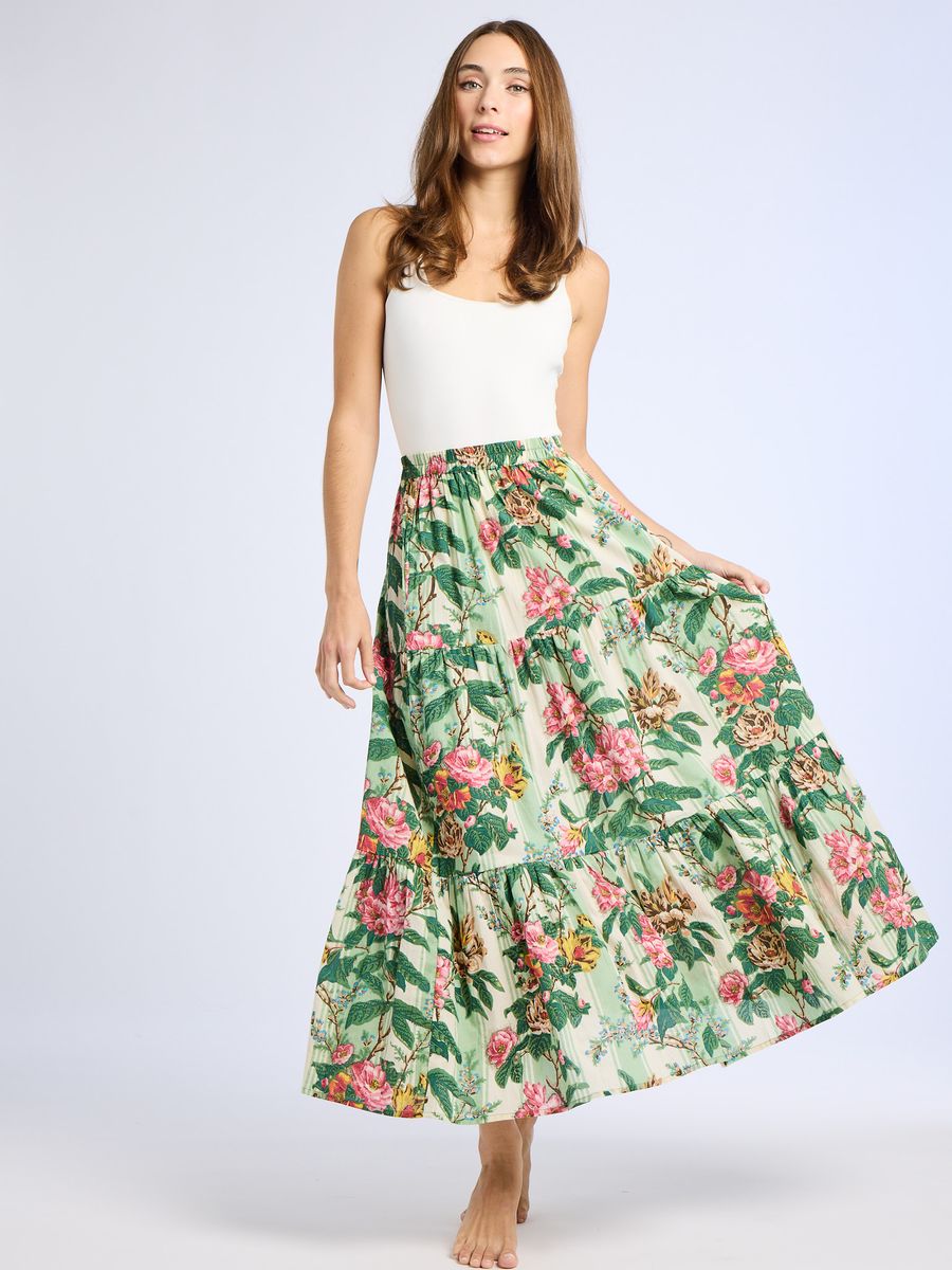 Mille Paola Skirt - Garden Stripe