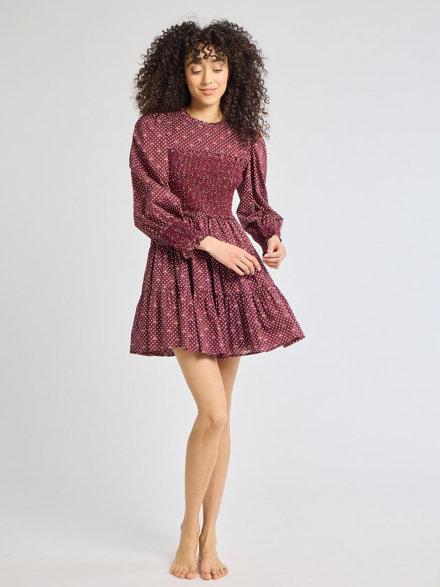 Mille Maeve Dress - Burgundy Foulard