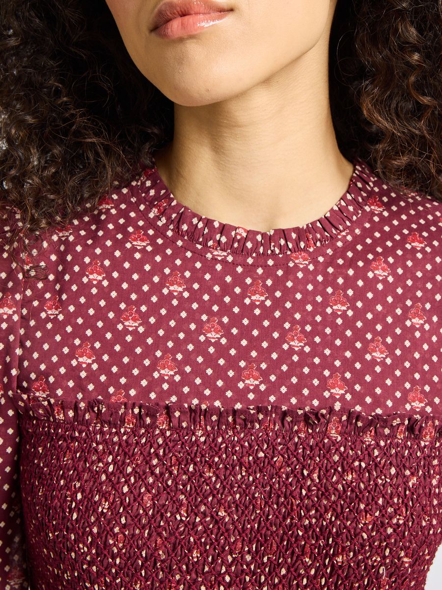 Mille Maeve Dress - Burgundy Foulard