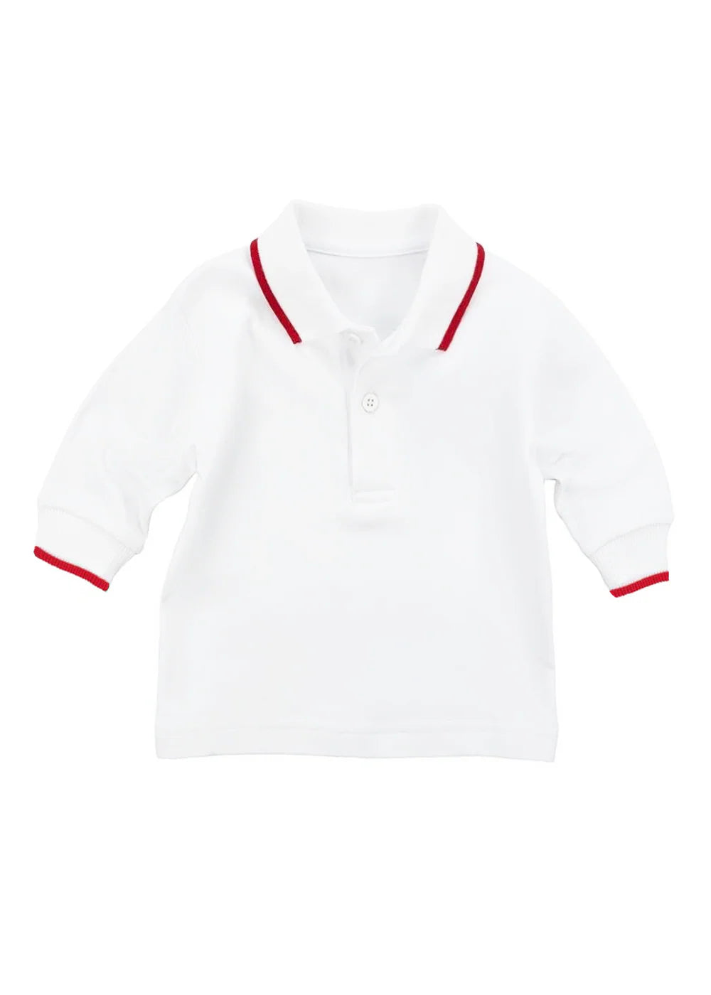 Florence Eiseman Long Sleeve Polo w/ Red Tipping