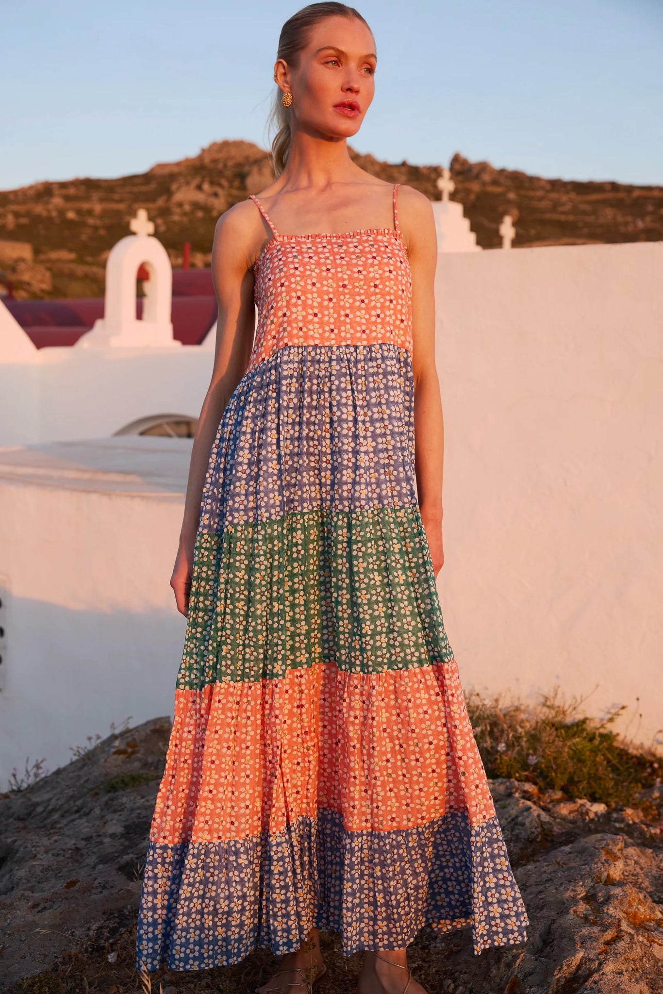 Oliphant Smocked Back Maxi Dress - Aster Blue