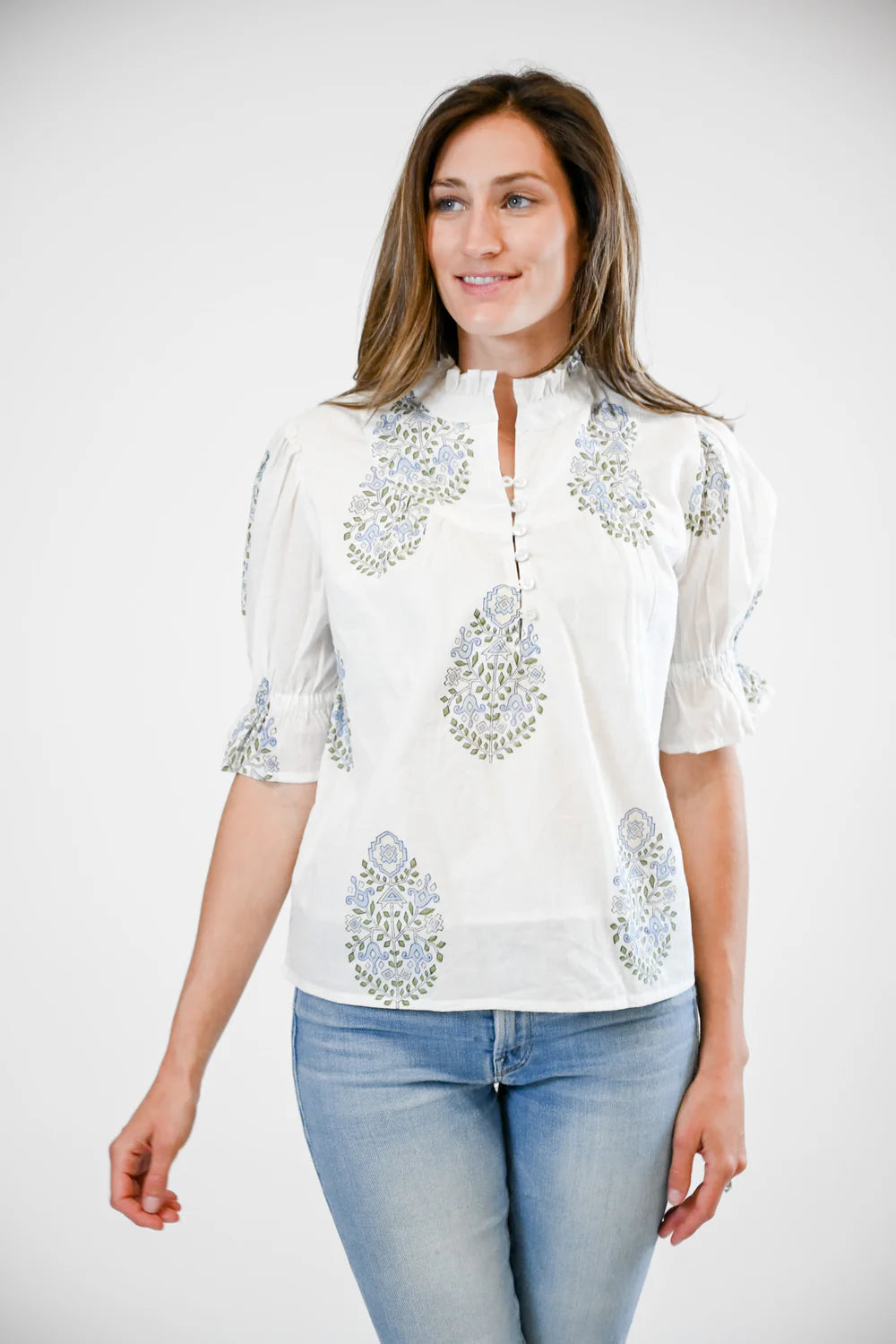 Victoria Dunn Ellie Blouse - Glacier