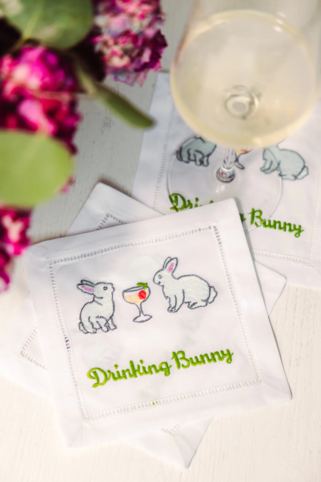 August Morgan Drinking Bunny Cocktail Napkin