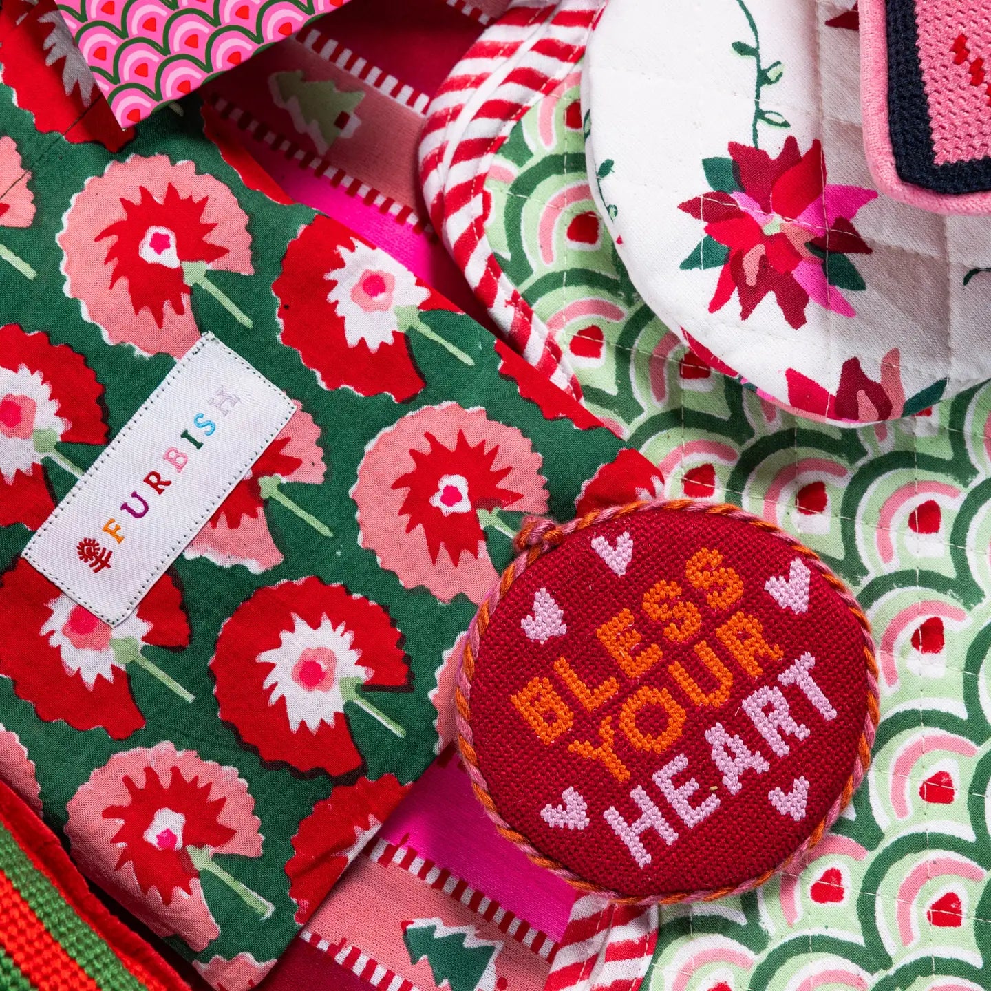 Furbish Studio Needlepoint Ornament - Bless Your Heart