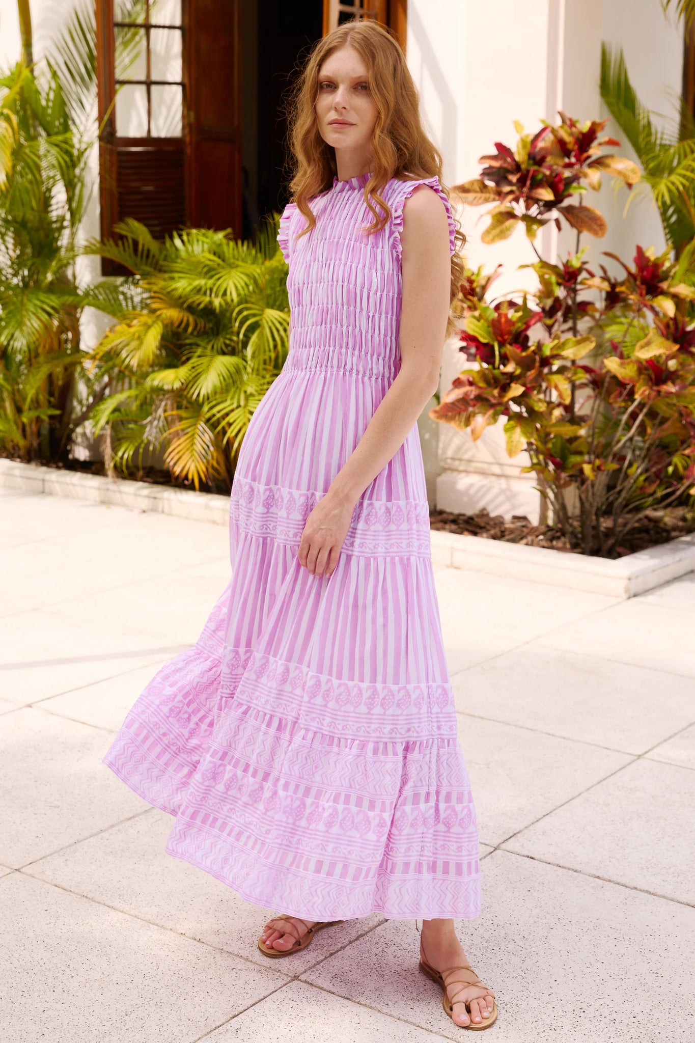 Oliphant Sleeveless Smocked Maxi Dress - Santorini Lilac – Batik