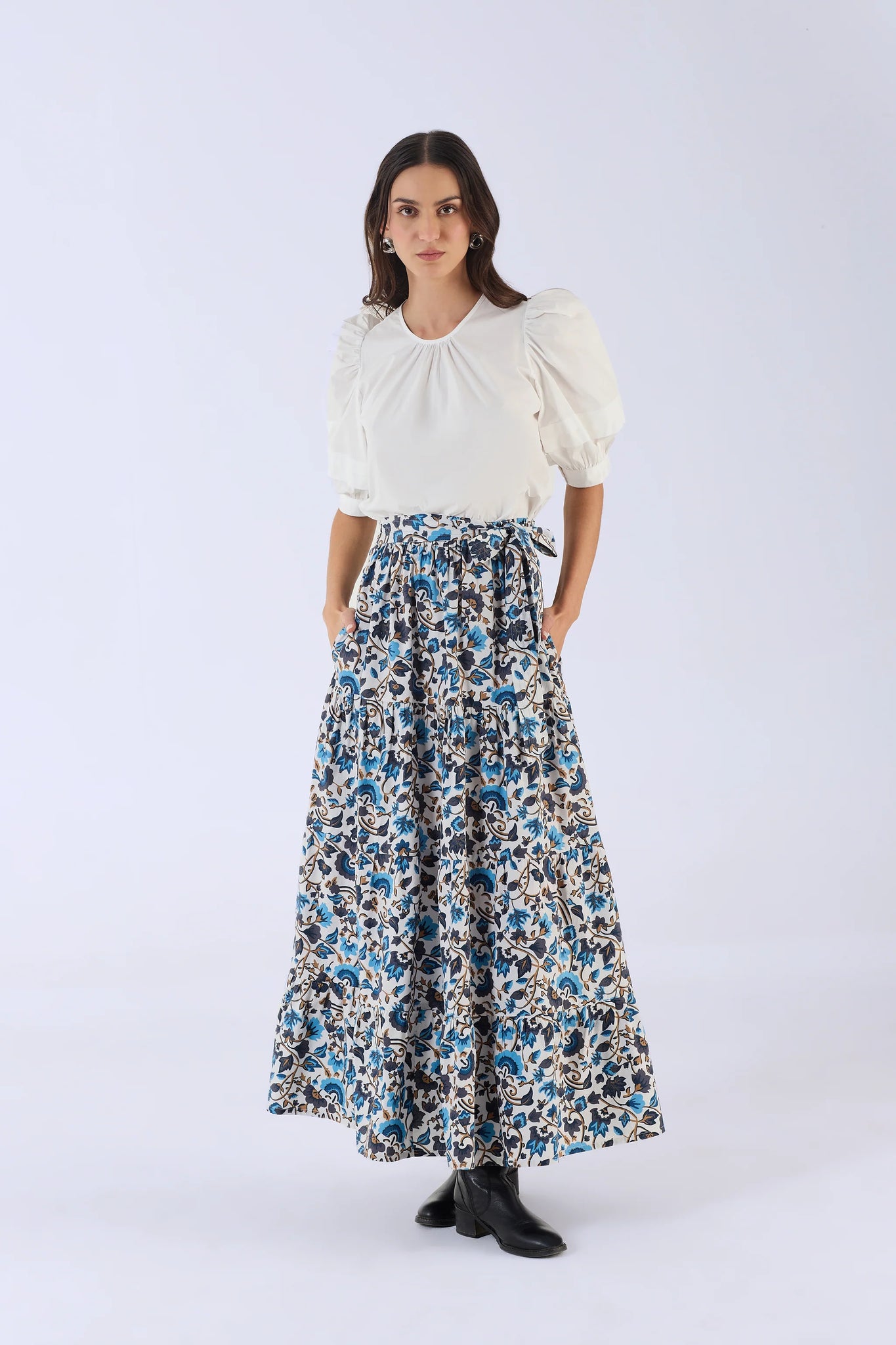 Beyond By Vera Gia Skirt - Last Blooms Blue