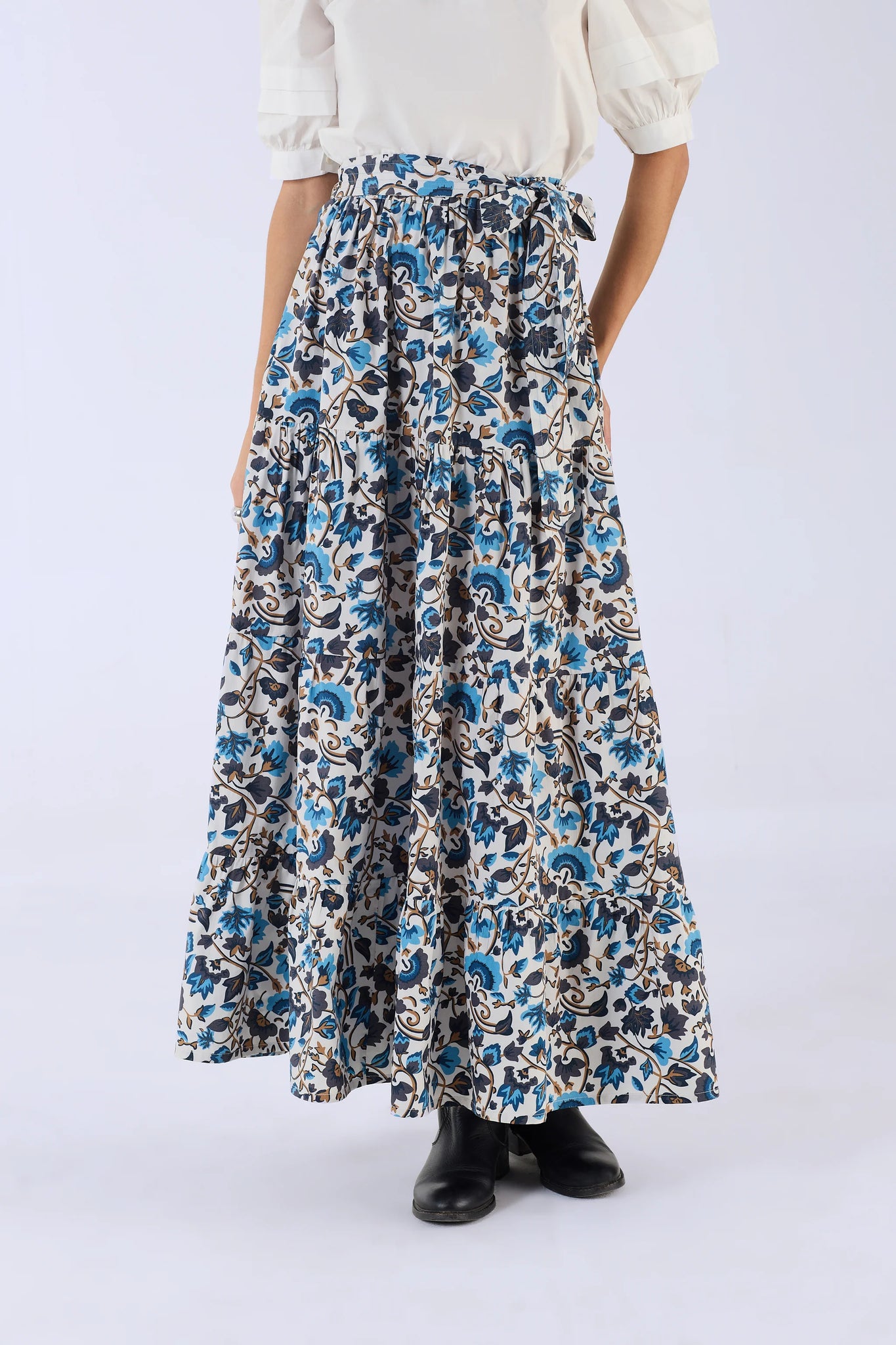 Beyond By Vera Gia Skirt - Last Blooms Blue