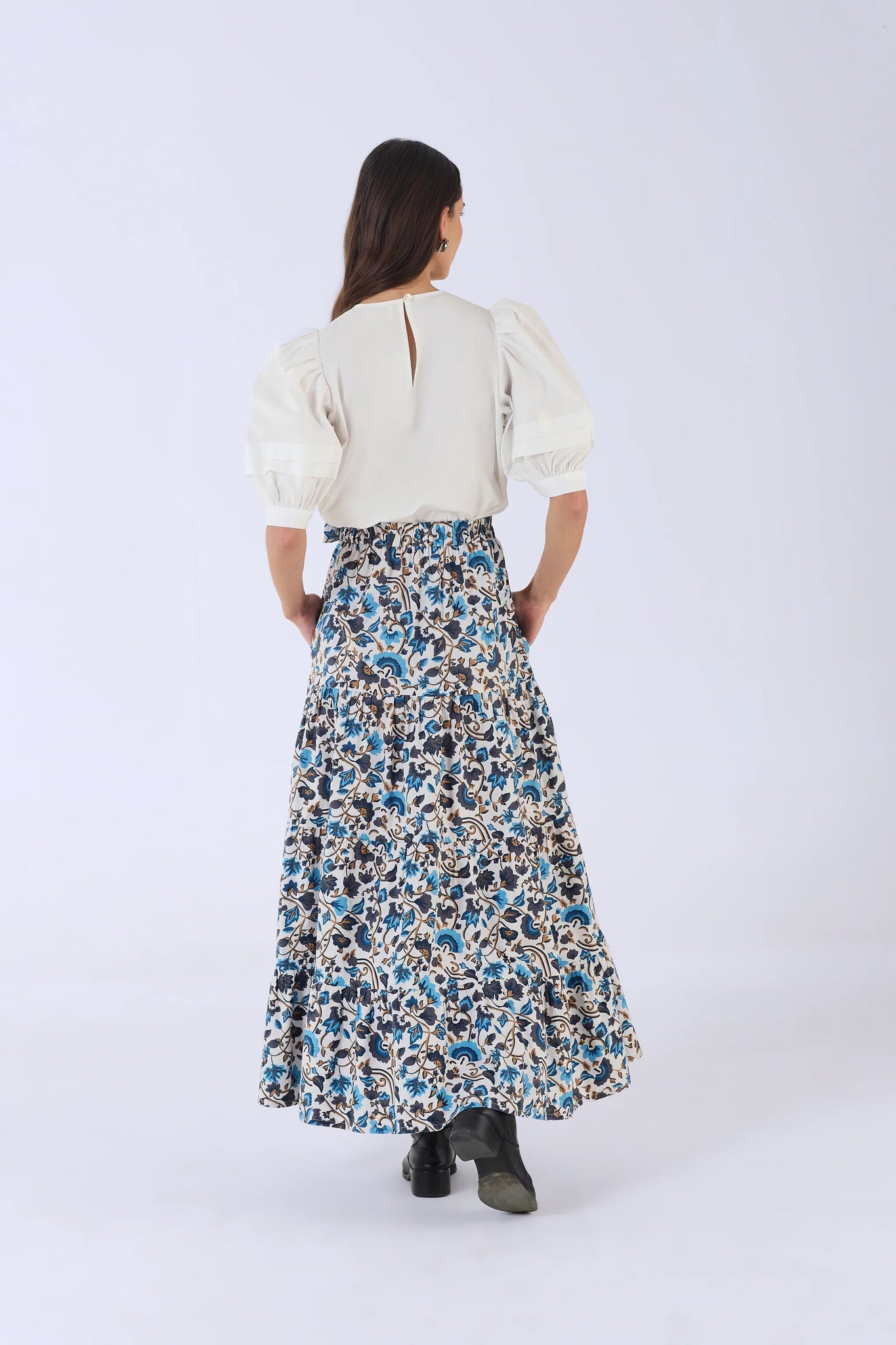 Beyond By Vera Gia Skirt - Last Blooms Blue
