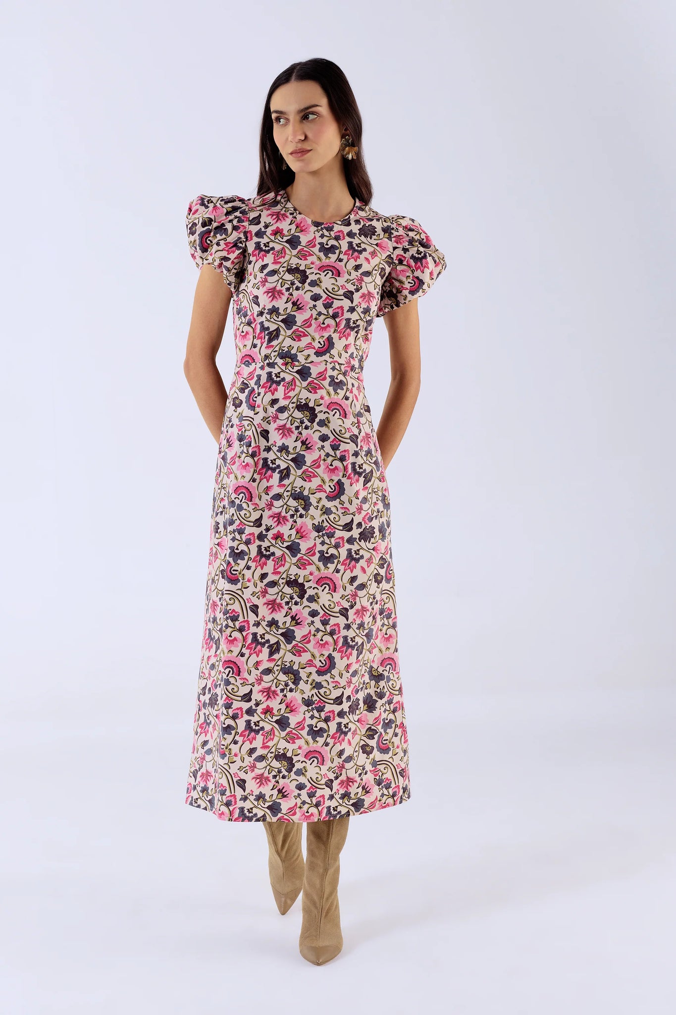 Beyond By Vera Holly Dress - Last Blooms Pink