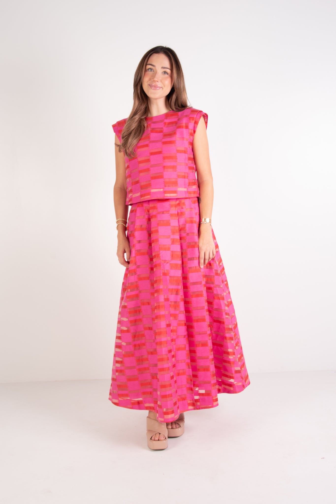 Emily McCarthy Milly Skirt - Sunset Stripe