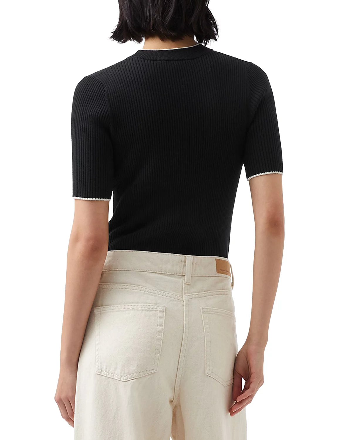 French Connection Mozza Short Sleeve Jumper - Blackout