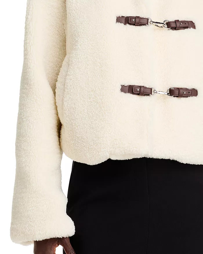 French Connection Alex Faux Fur Jacket - Classic Cream