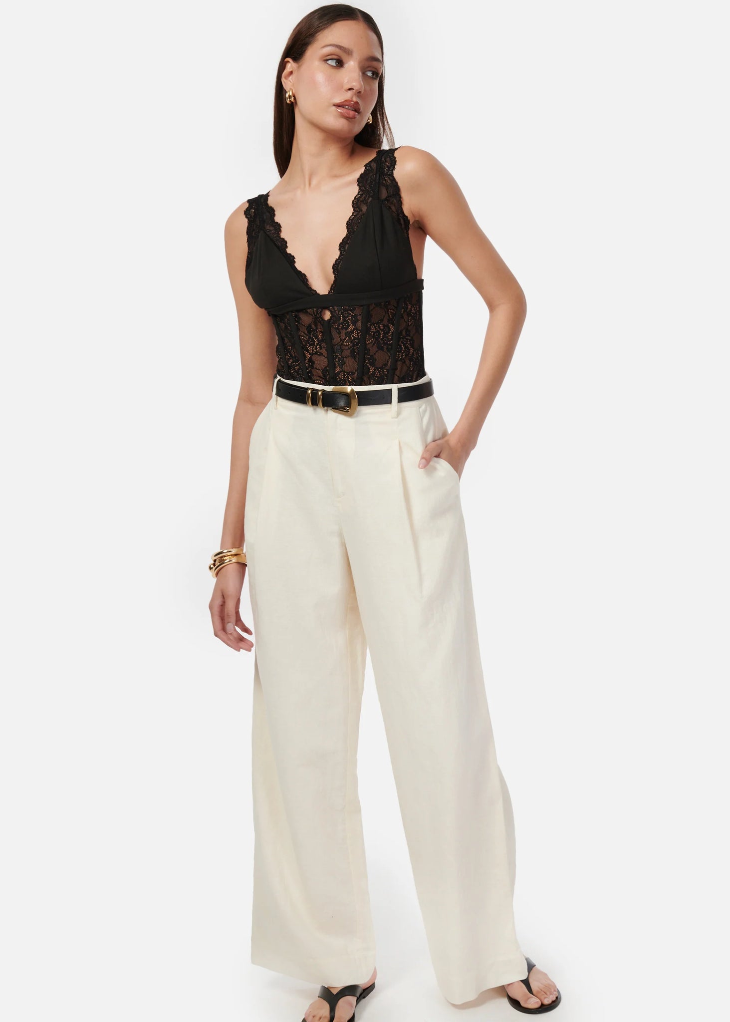 Cami NYC Cadiz Wide Leg Pant - Cream