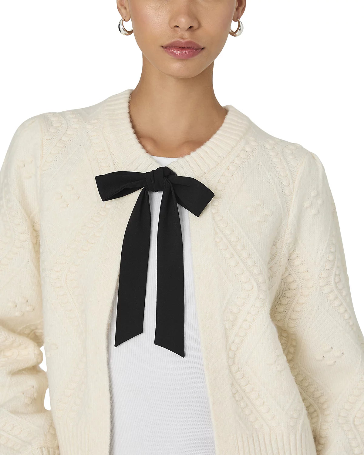 French Connection Kitty Bobble Cardigan - Winter White