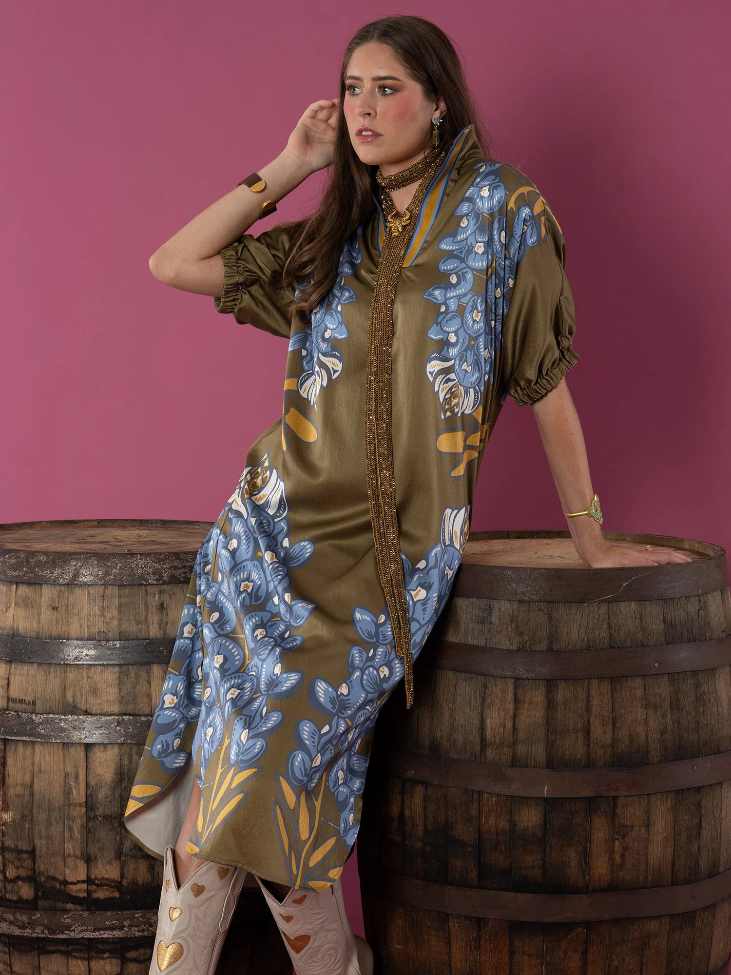 Emily McCarthy Poppy Caftan - Bluebonnet