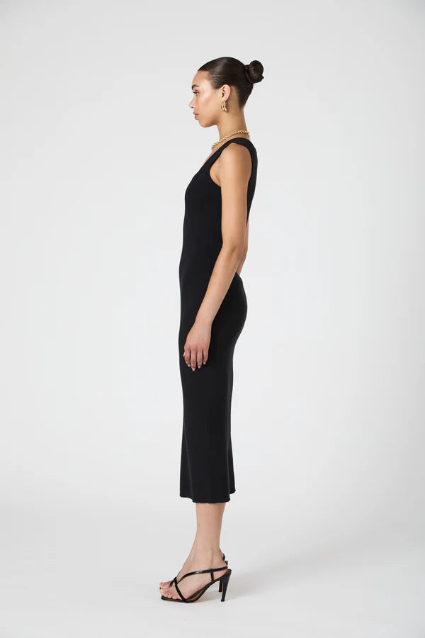 French Connection Mozza Square Neck Sleeveless Dress - Black