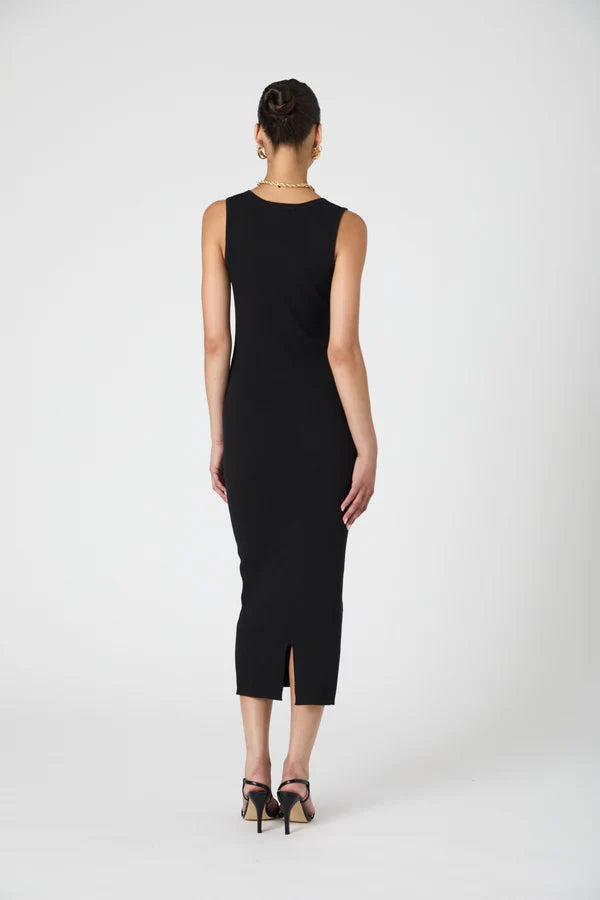 French Connection Mozza Square Neck Sleeveless Dress - Black