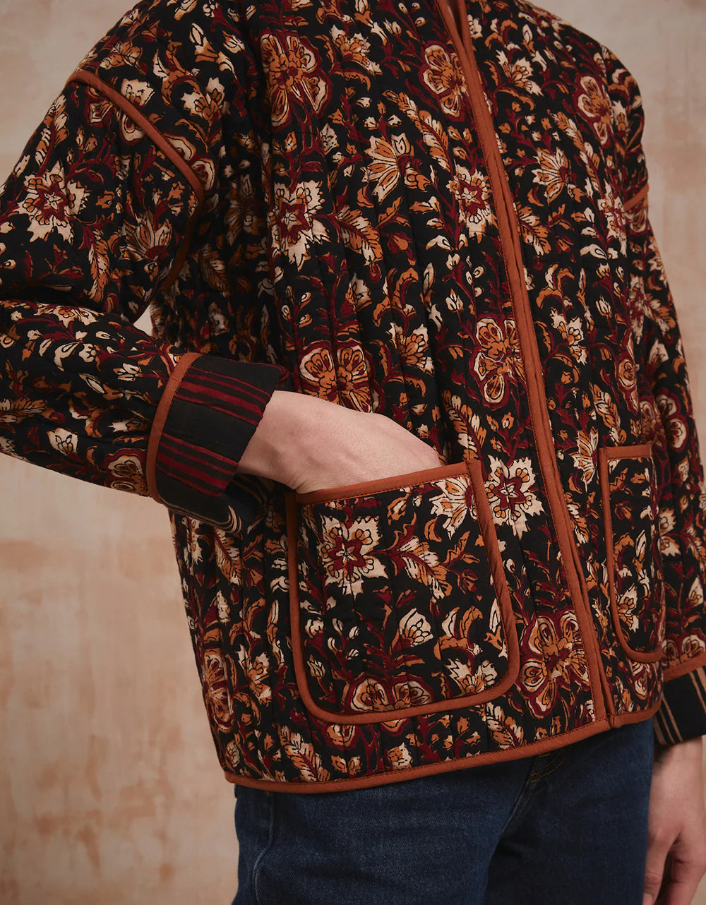 Pink City Prints Penny Jacket - Tan Jaal