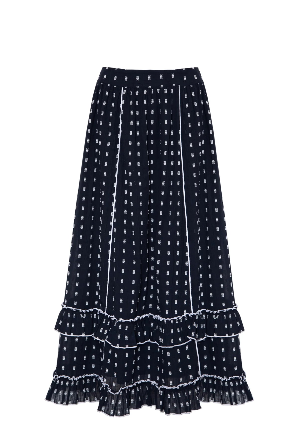 Neve & Noor Loretta Skirt - Navy Polka