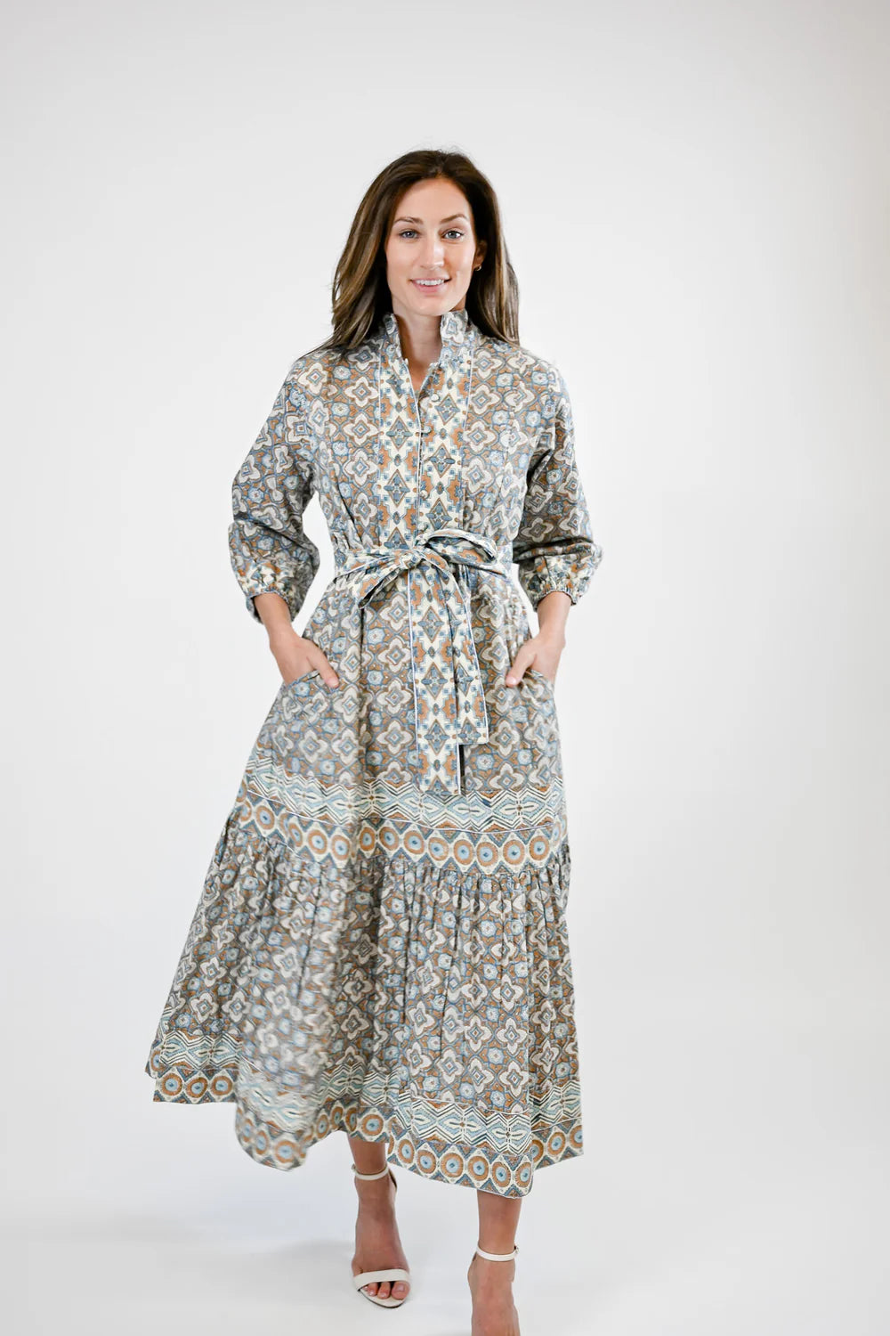 Victoria Dunn Folly Maxi Long Sleeve Dress - Dusk Petals