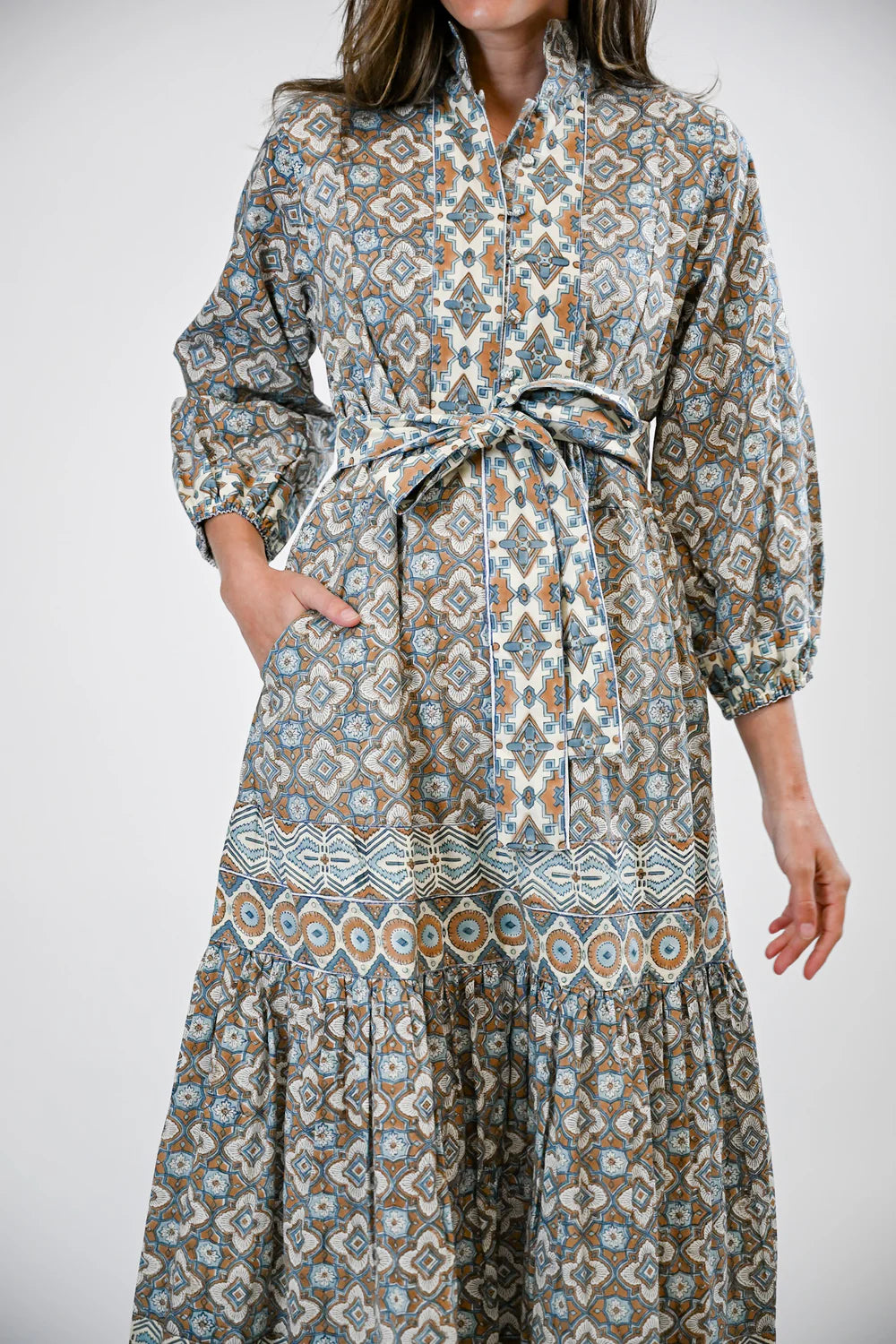 Victoria Dunn Folly Maxi Long Sleeve Dress - Dusk Petals