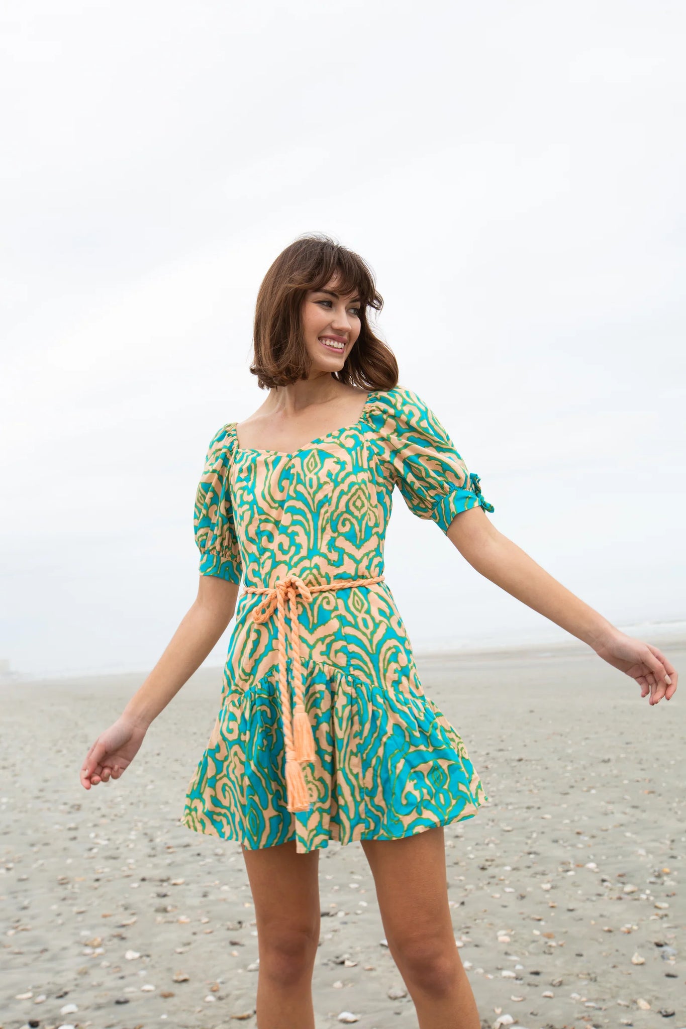 Anna Cate Emory Dress - Teal Block