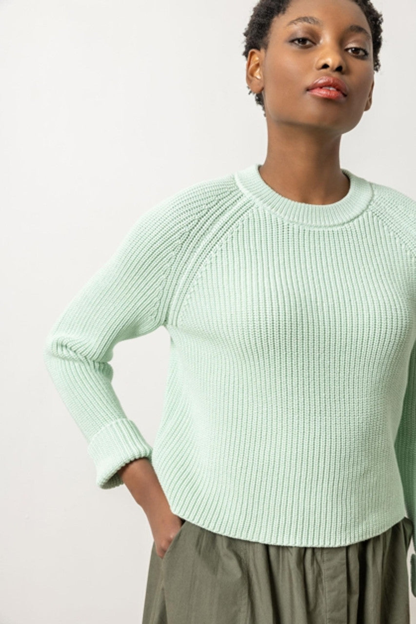 Lilla P Zip Back Raglan Sweater - Pistachio