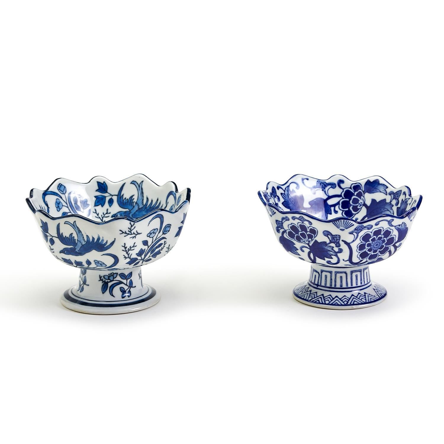 Two's Company Scalloped Edge Footed Bowl