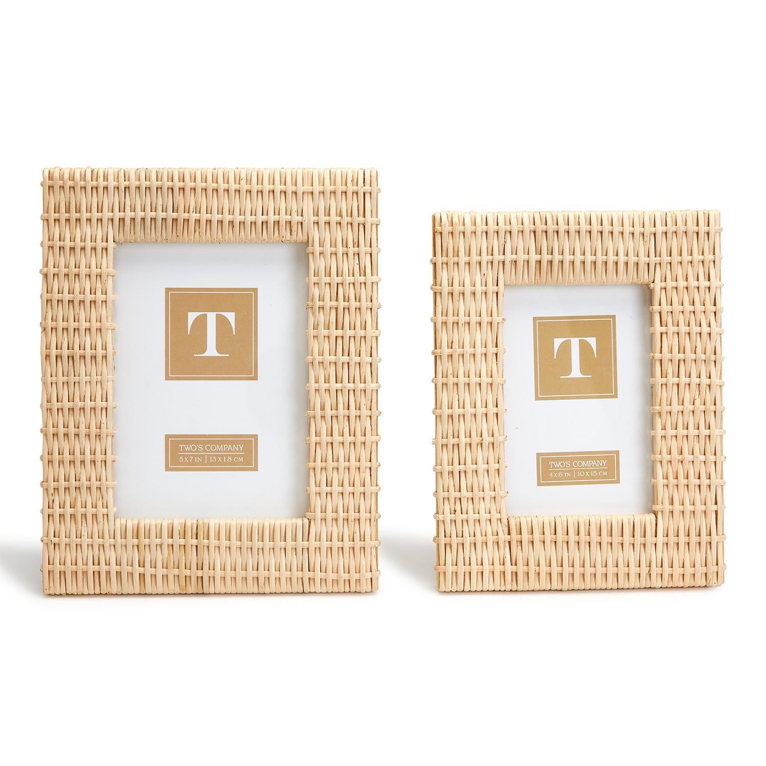 Two's Company Criss Cross Weave Photo Frame