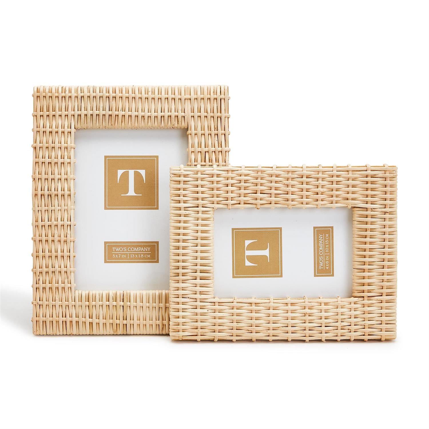 Two's Company Criss Cross Weave Photo Frame