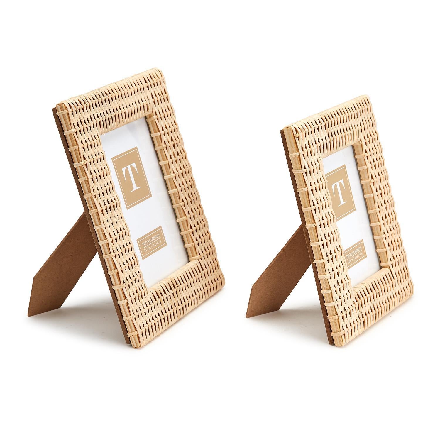 Two's Company Criss Cross Weave Photo Frame