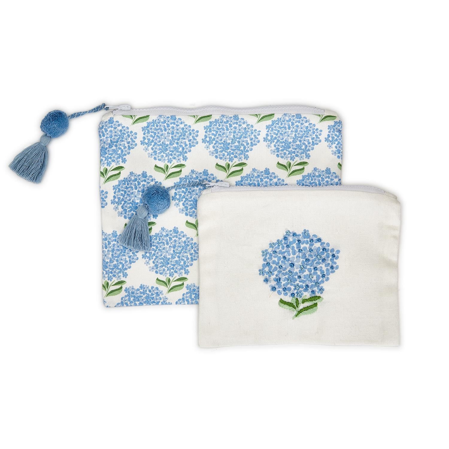 Two's Company Hydrangea Multipurpose Pouch - Set of 2