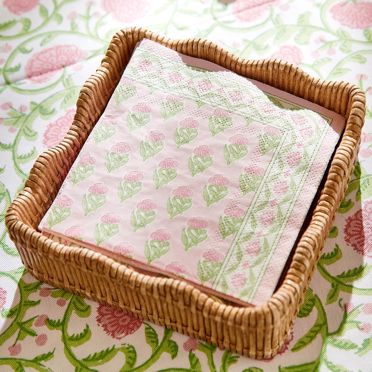 Two's Company Basket Weave Cocktail Napkin Holder - Resin