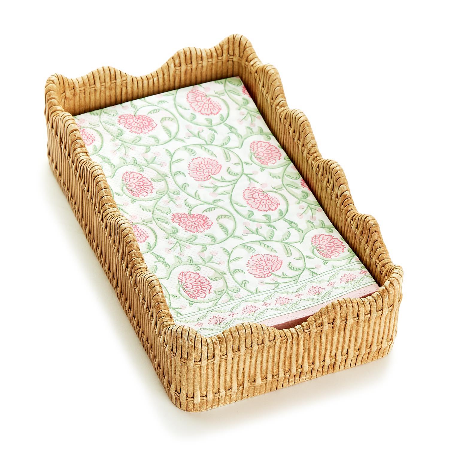 Two's Company Basket Weave Guest Napkin Holder - Resin